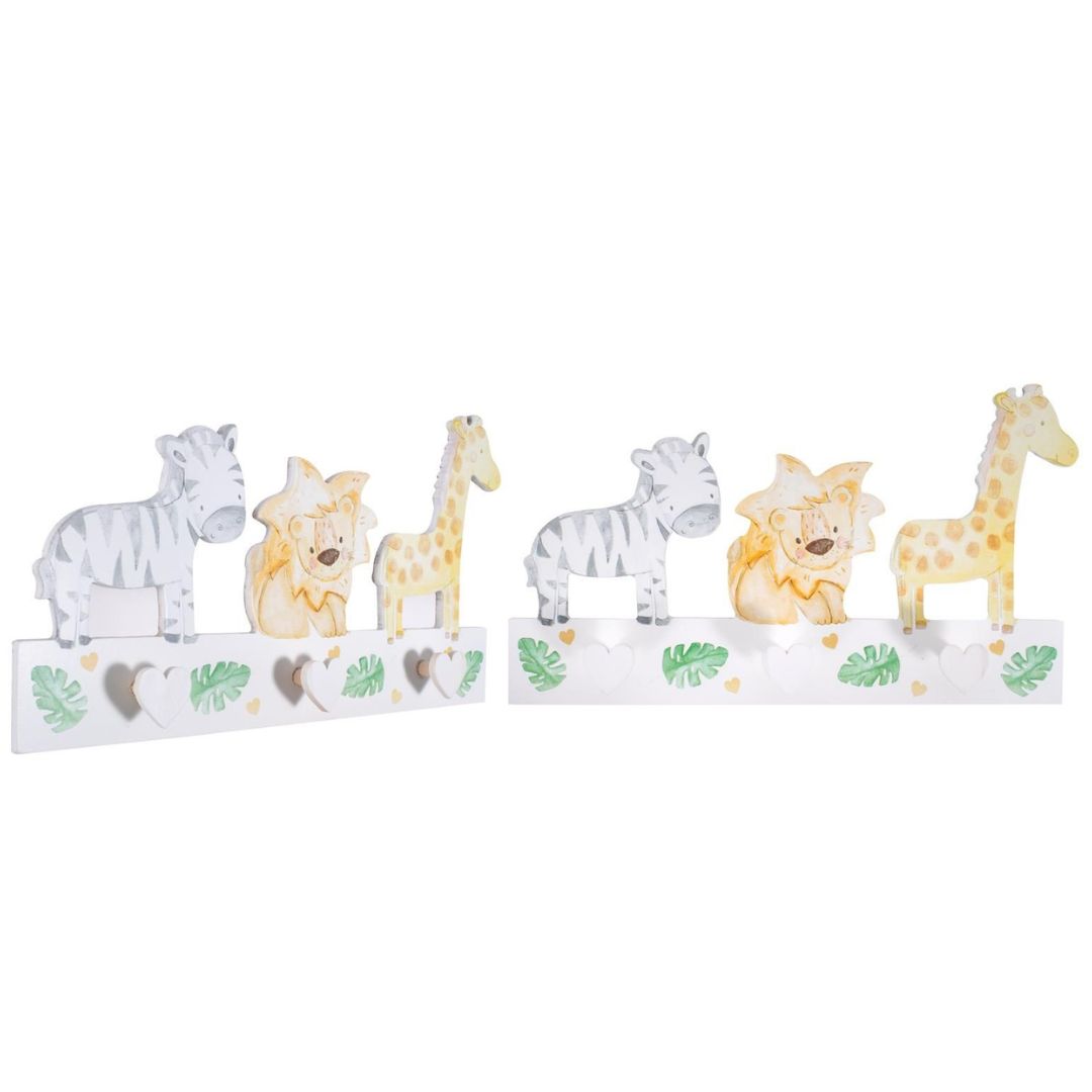 Hugs & Kisses As I Grow Jungle Animals Nursery Coat Hanger